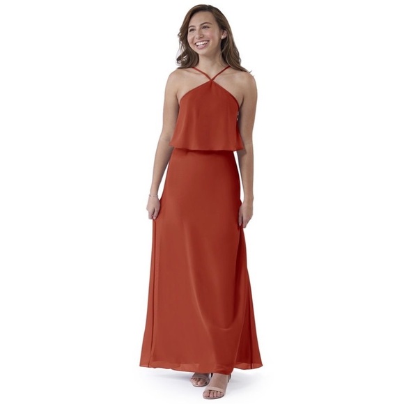 AZAZIE- NWT JBD Junior Bridesmaid Dress In Rust - Picture 1 of 9